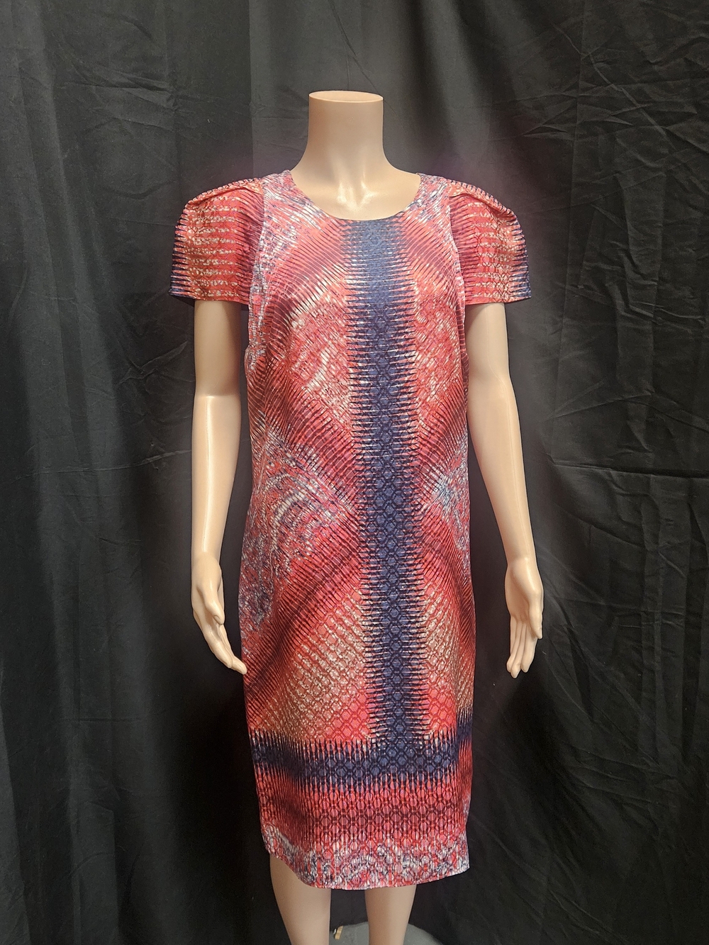 Peter Pilotto Red and Blue Printed Midi Dress